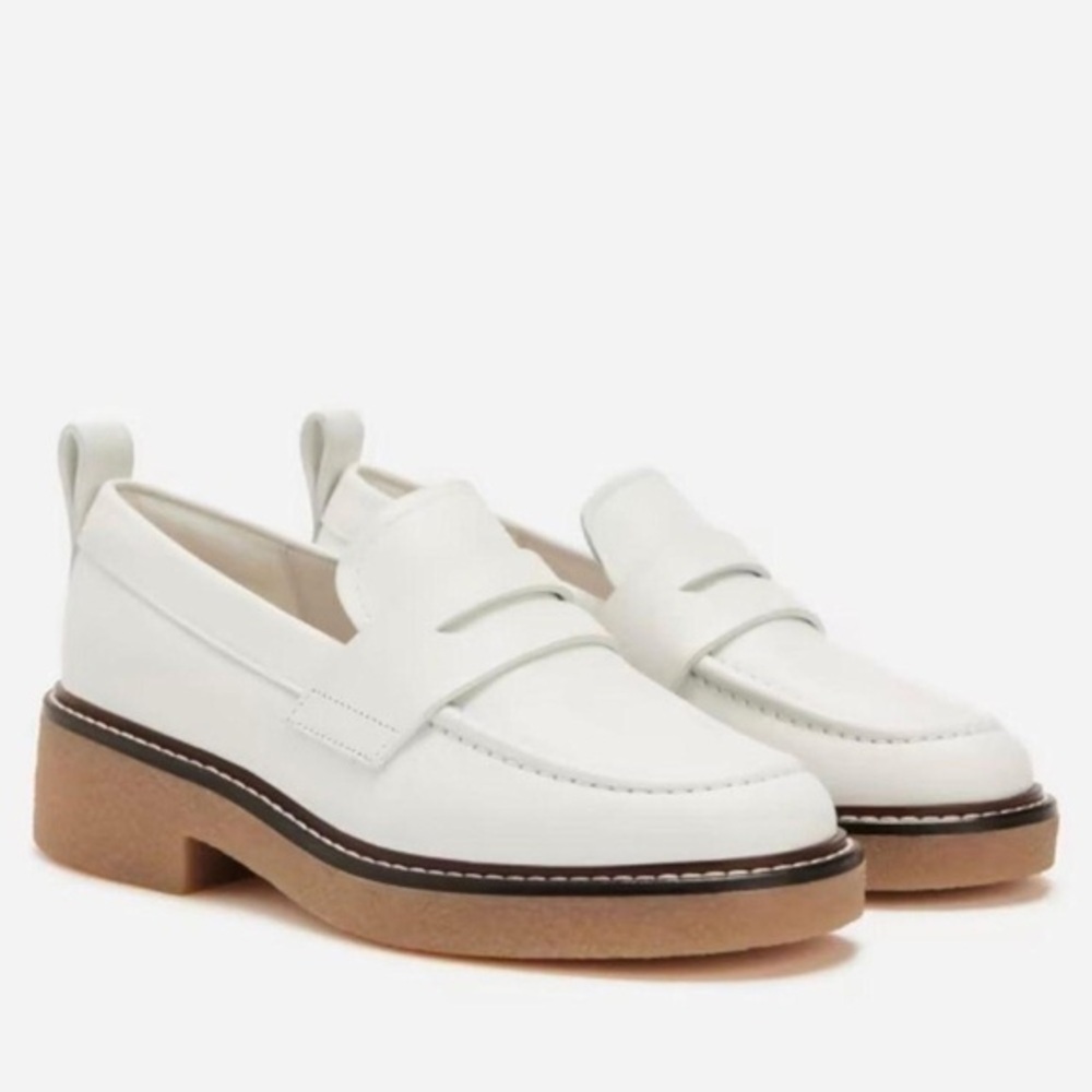 EVERLANE The Gum Sole Penny Loafer White 7.5 Womens Platform Shoes